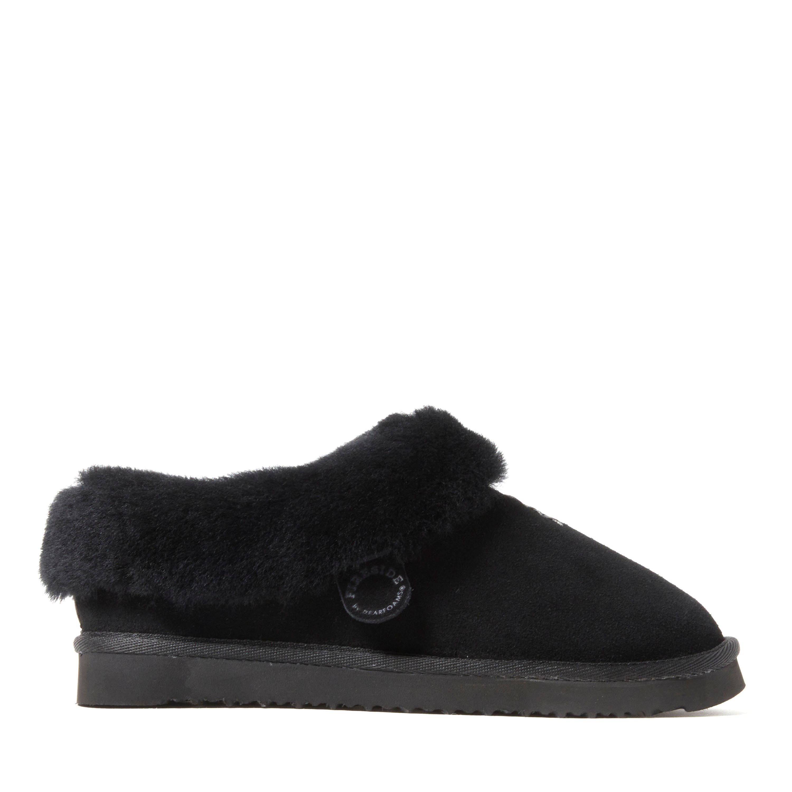 DEARFOAMS Fireside Adelaide Genuine Shearling Clog Slipper, Alternate, color, Black