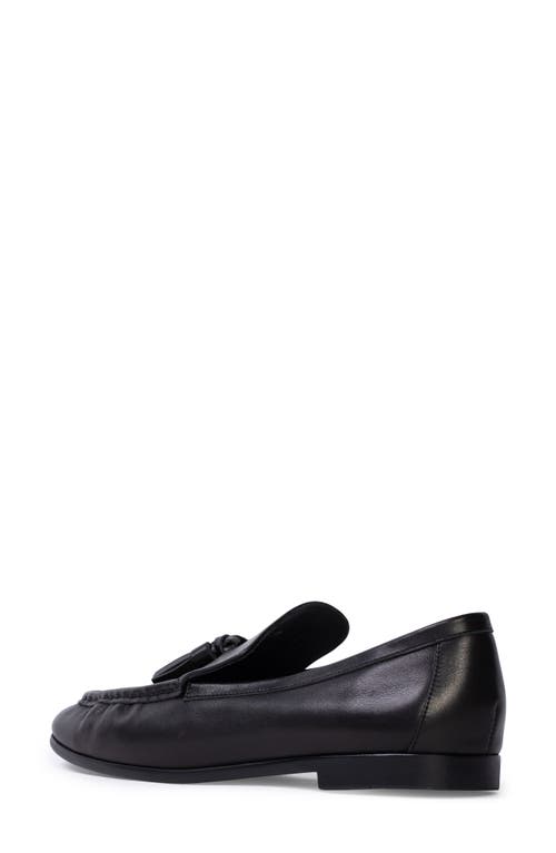 Black Suede Studio Finn Tassel Loafer In Black Leather
