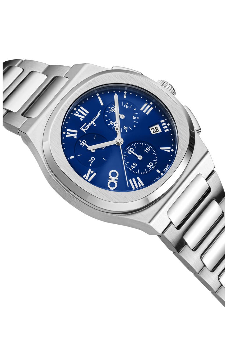 Elliptical Chronograph Bracelet Watch, 38mm, Alternate, color, STAINLESS STEEL