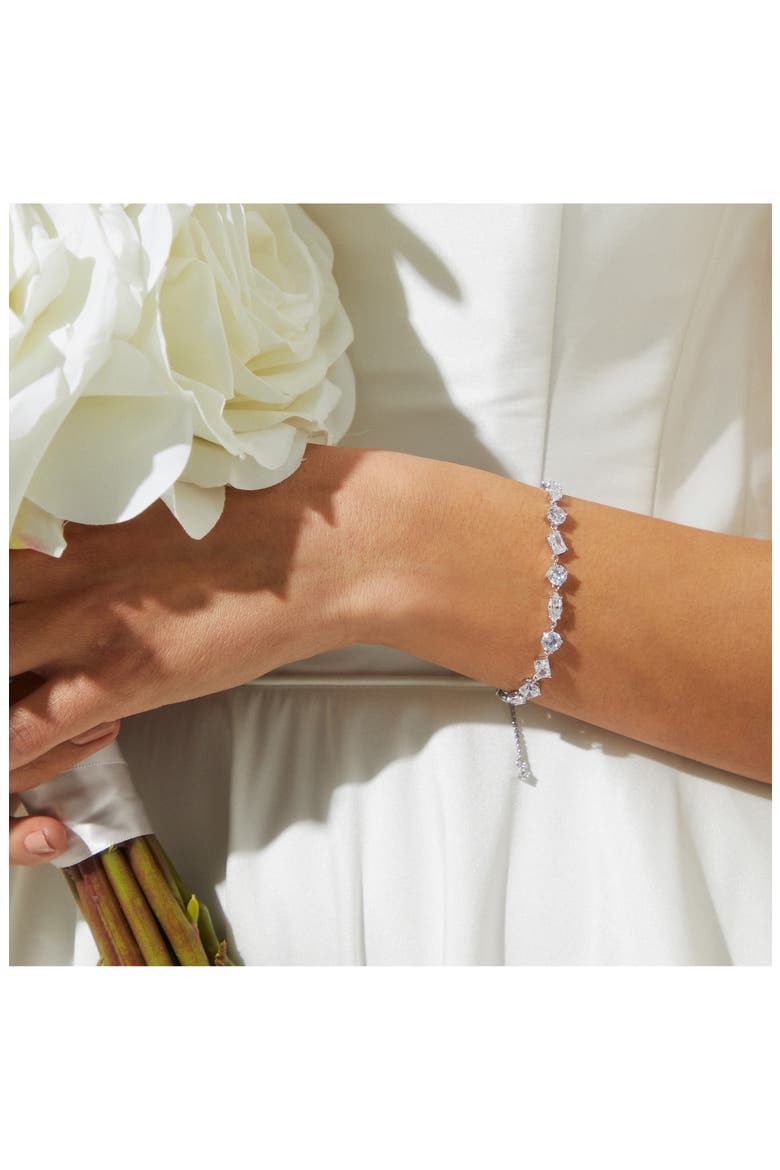 Large Cubic Zirconia Slider Bracelet, Alternate, color, RHODIUM