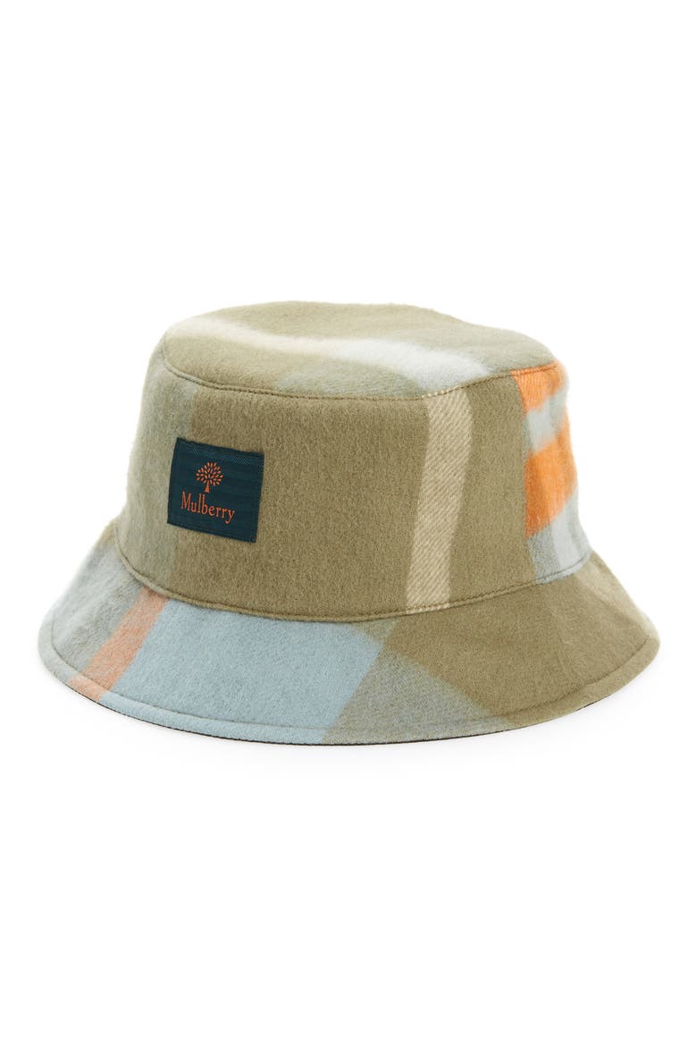Check Reversible Bucket Hat, Main, color, SUMMER KHAKI-APRICOT