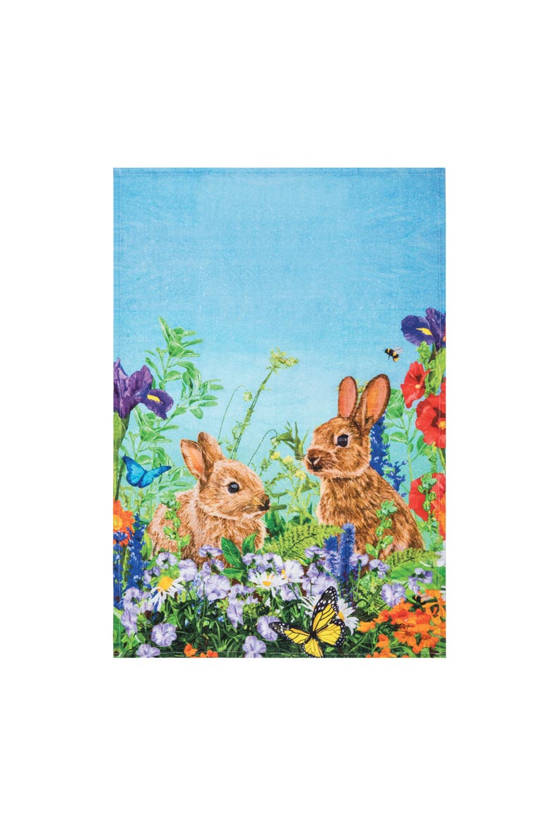 Bunny Garden Paradise Towel, Alternate, color, Blue