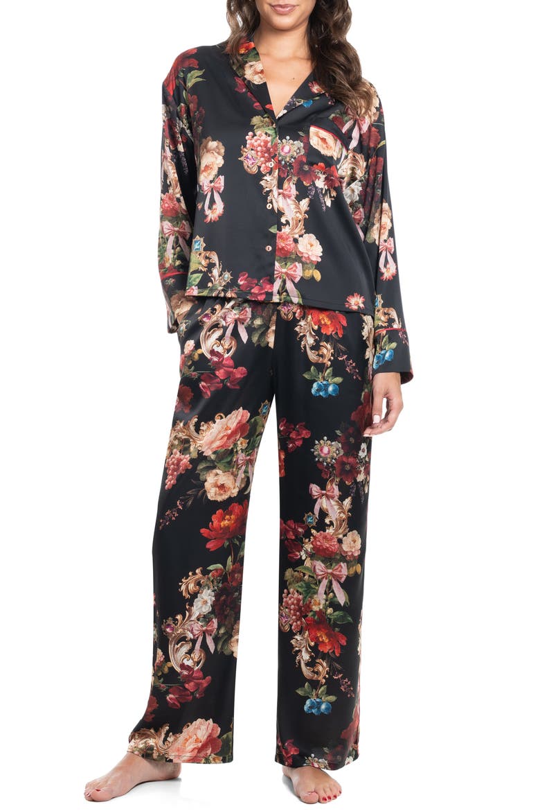 One Way Holiday Pajamas, Main, color, BLACK