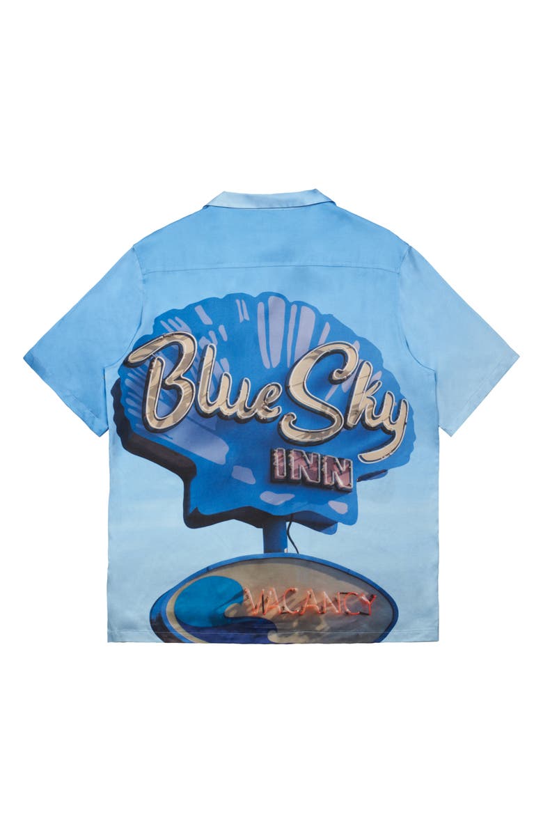 Blue Sky Inn Neon Shell Short Sleeve Button-Up Shirt, Alternate, color, 