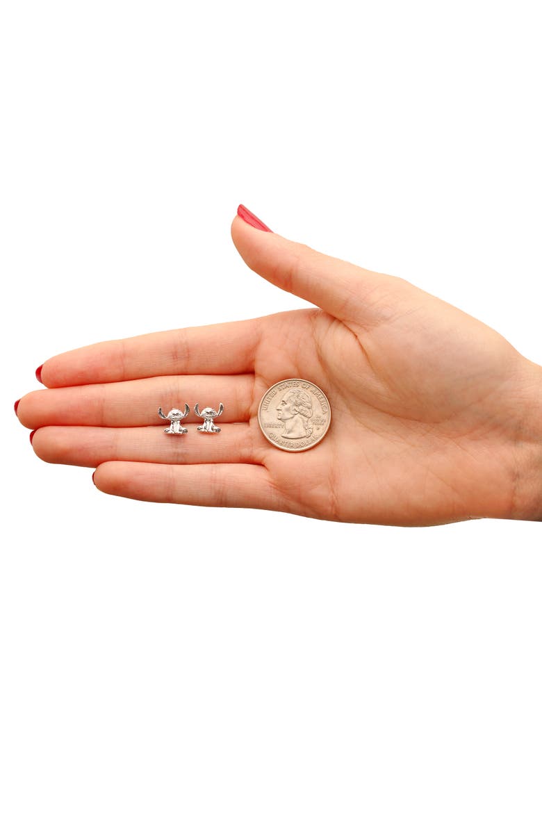 Silver Plated Stitch Stud Earrings, Alternate, color, Silver