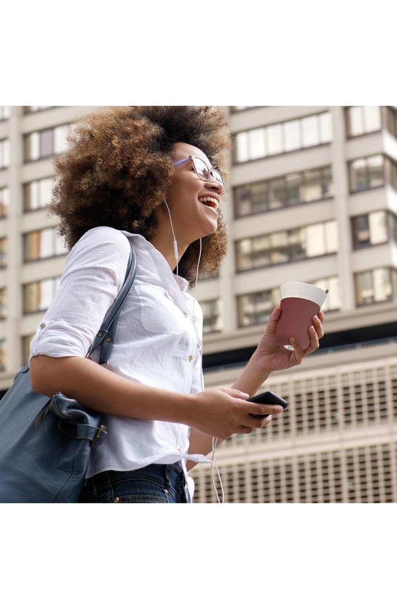 BergHOFF Leo 8.45oz. Porcelain Travel Mug, Alternate, color, Red