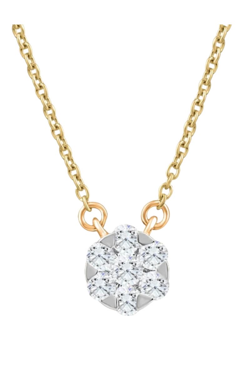 Bliss Diamond 1/4Ct TW Lab Grown Diamond Halo Round Pendant Gold Women's Necklace 18", Main, color, 