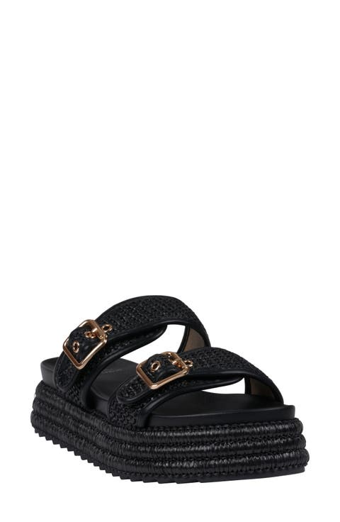 Lorena Raffia Platform Slide Sandal (Women)