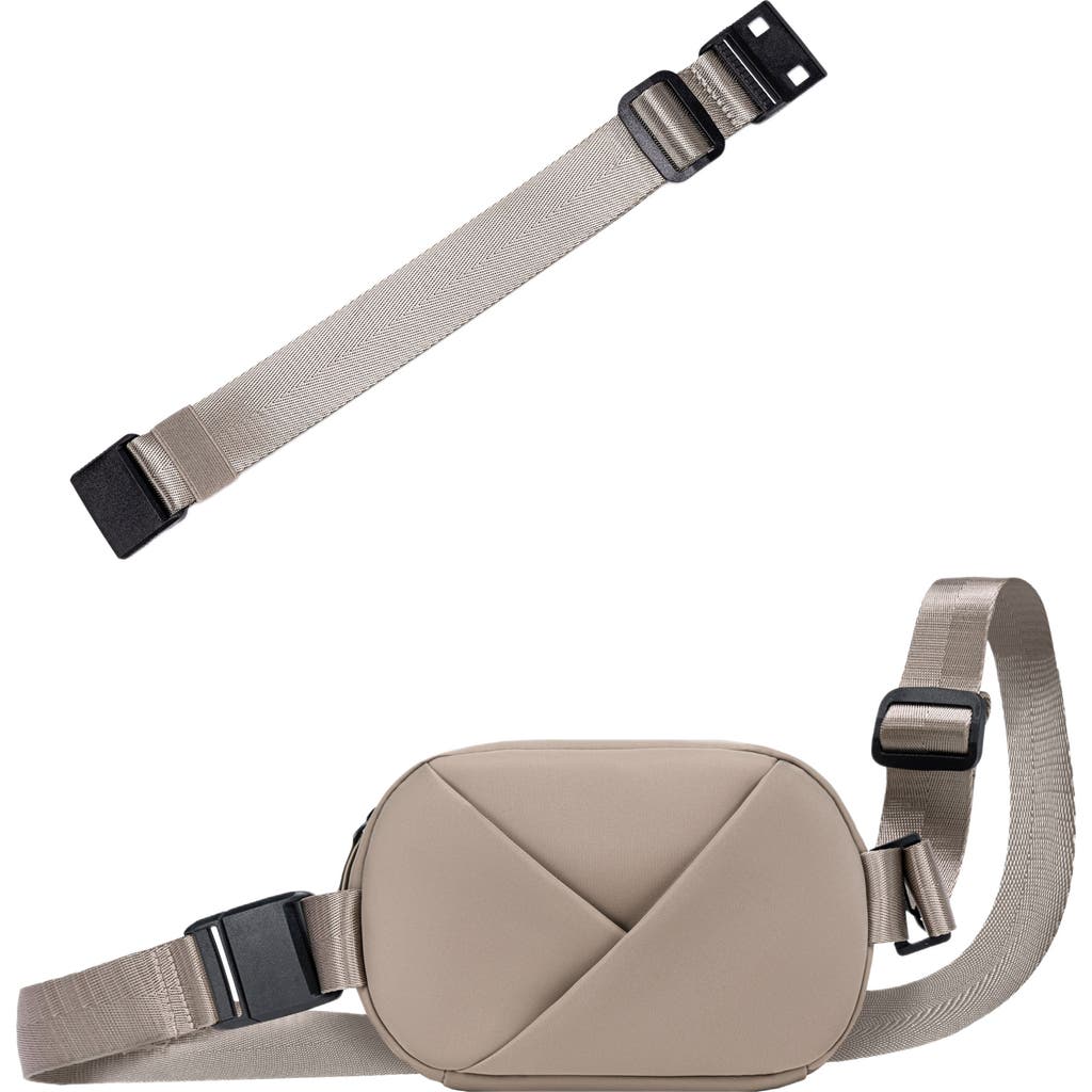 Lux and Nyx Origami Sling Belt Bag With Extender Strap in Champagne Taupe  product