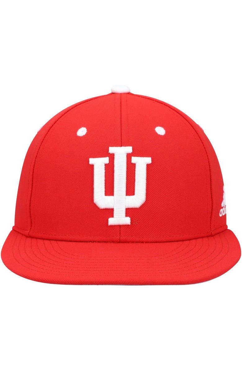 adidas Men's adidas Crimson Indiana Hoosiers On-Field Baseball Fitted Hat, Alternate, color, Crimson
