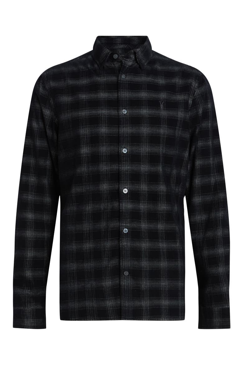 Eastburn Plaid Button-Up Shirt, Alternate, color, BLACK