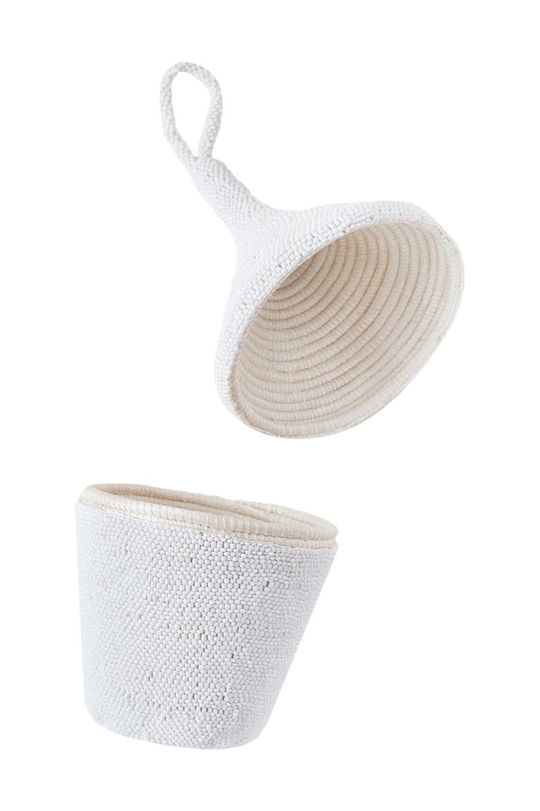 Beaded Peace Basket, Alternate, color, White