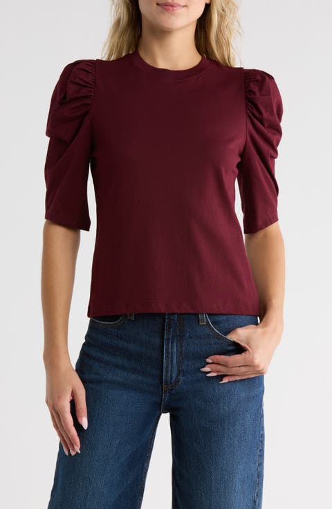 Puff Sleeve Jersey T-Shirt