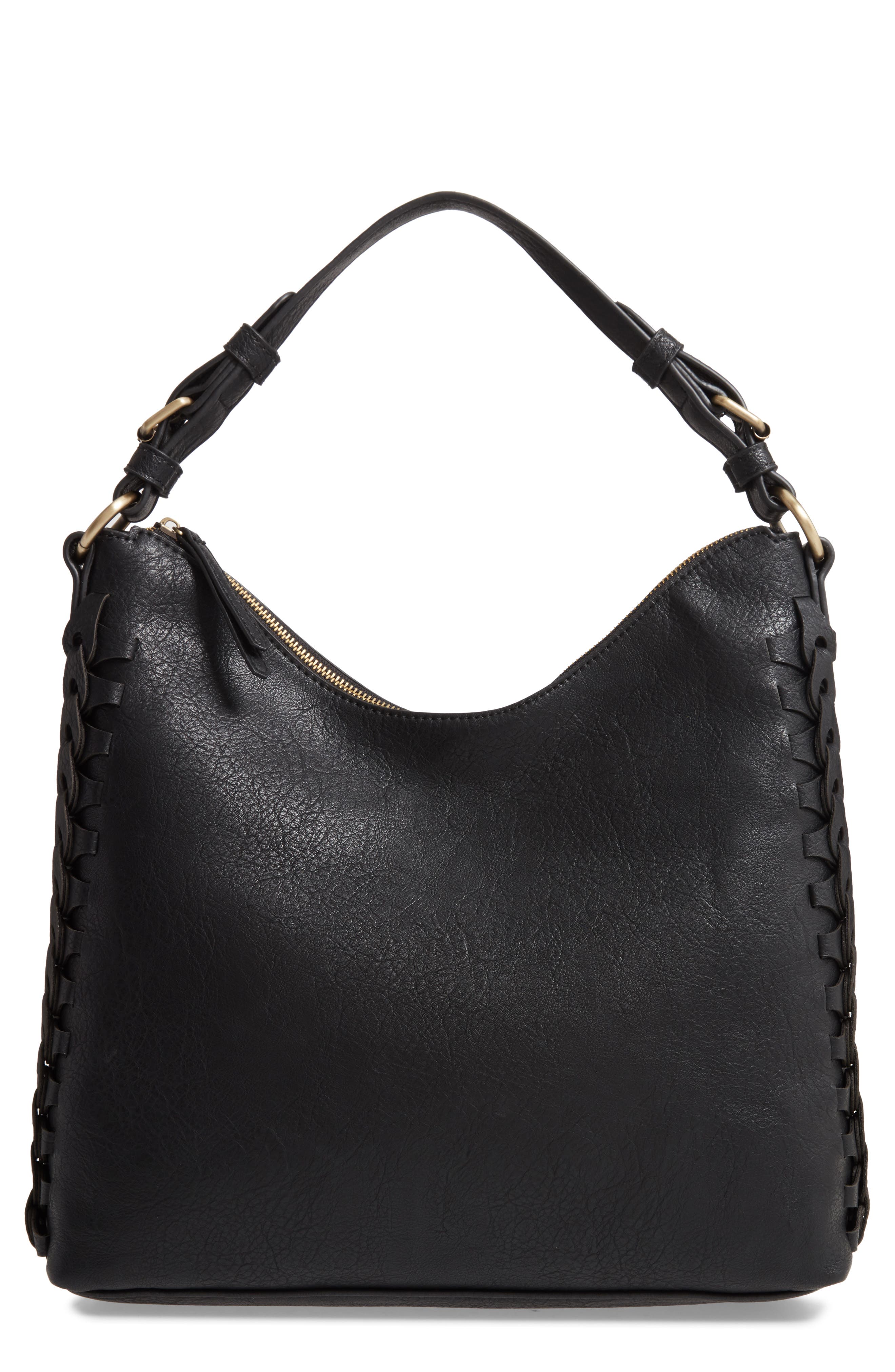 Sondra Roberts Faux Leather Hobo, Main, color, 