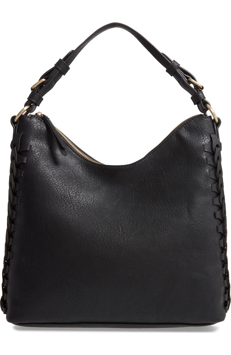 Sondra Roberts Faux Leather Hobo, Main, color,