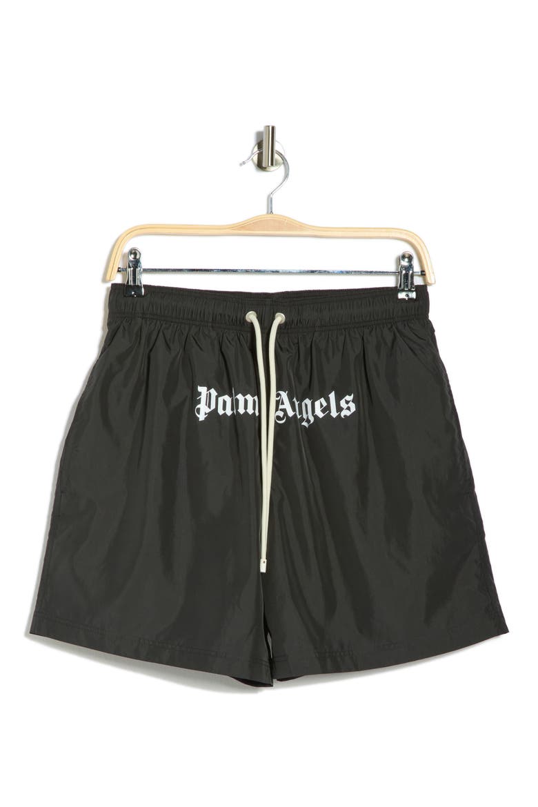 Logo Swim Shorts, Alternate, color, BLACK WHITE