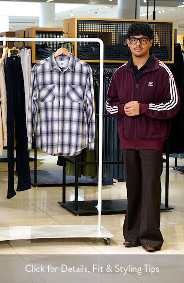 Oversize Coastal Plaid Button-Up Flannel Shirt, sales video thumbnail