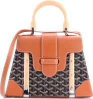 Pre-Owned Goyard Saigon Top Handle Bag Coated Canvas with Leather PM
