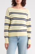 Madden Girl Striped Boat Neck Pullover Sweater