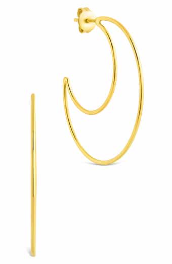 Sterling Forever Laura Crescent Hoop Earrings
