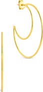 Sterling Forever Laura Crescent Hoop Earrings