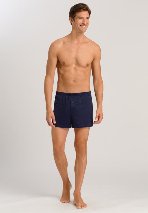Hanro Cotton Sporty Boxer In Midnight Navy