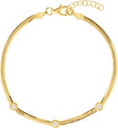 ATHRA LUXE Herringbone Cubic Zirconia Bracelet