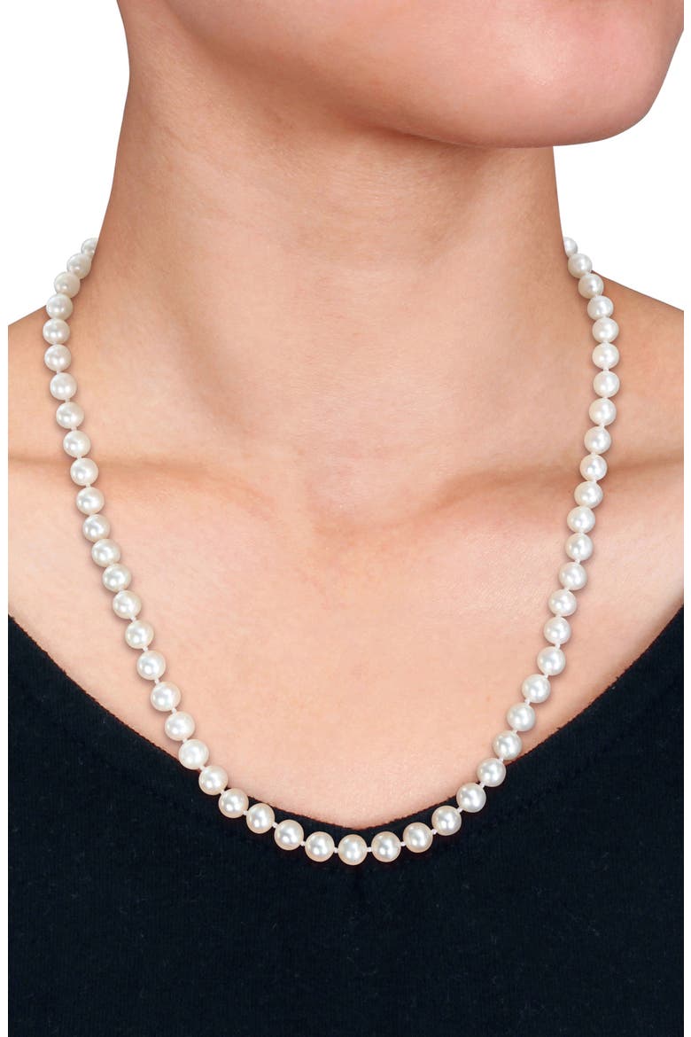 7-7.5mm Cultured Freshwater Pearl Necklace & Bracelet Set, Alternate, color, WHITE
