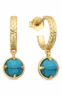 EYE CANDY LOS ANGELES Stone Huggie Hoop Earrings