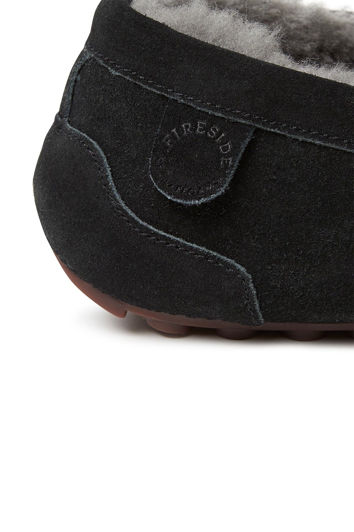 Fireside Melbourne Genuine Shearling Moccasin Slippers, Alternate, color, BLACK