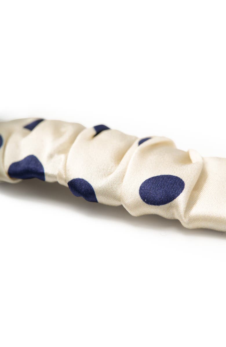 OLAH Polka Dot Silk Hair Barrette Clip, Alternate, color, White