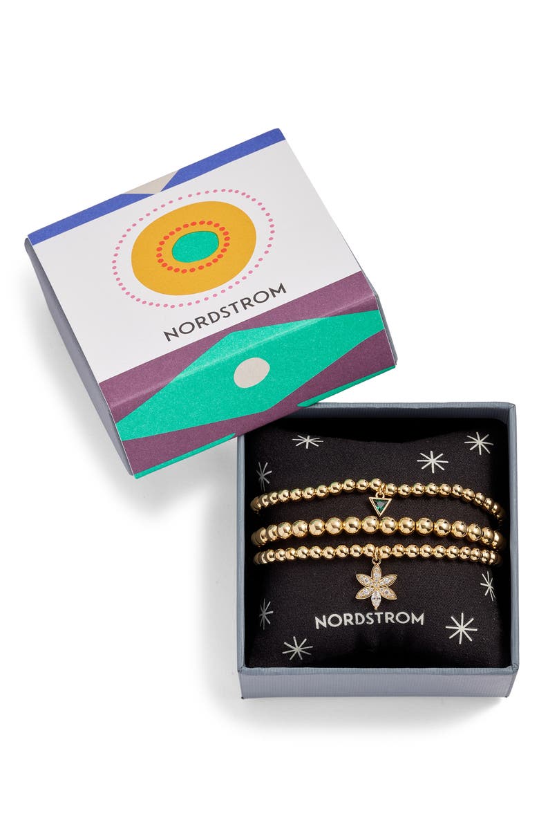 Nordstrom Set of 3 Beaded Bracelets, Main, color, 