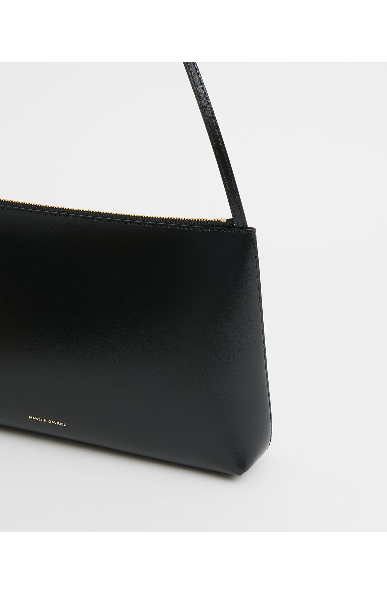 Mansur Gavriel Large Gaia Leather Shoulder Bag, Alternate, color, Black/ Flamma