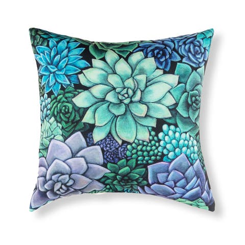 Succulent Indoor/Outdoor Accent Throw Pillow, 18" x 18"