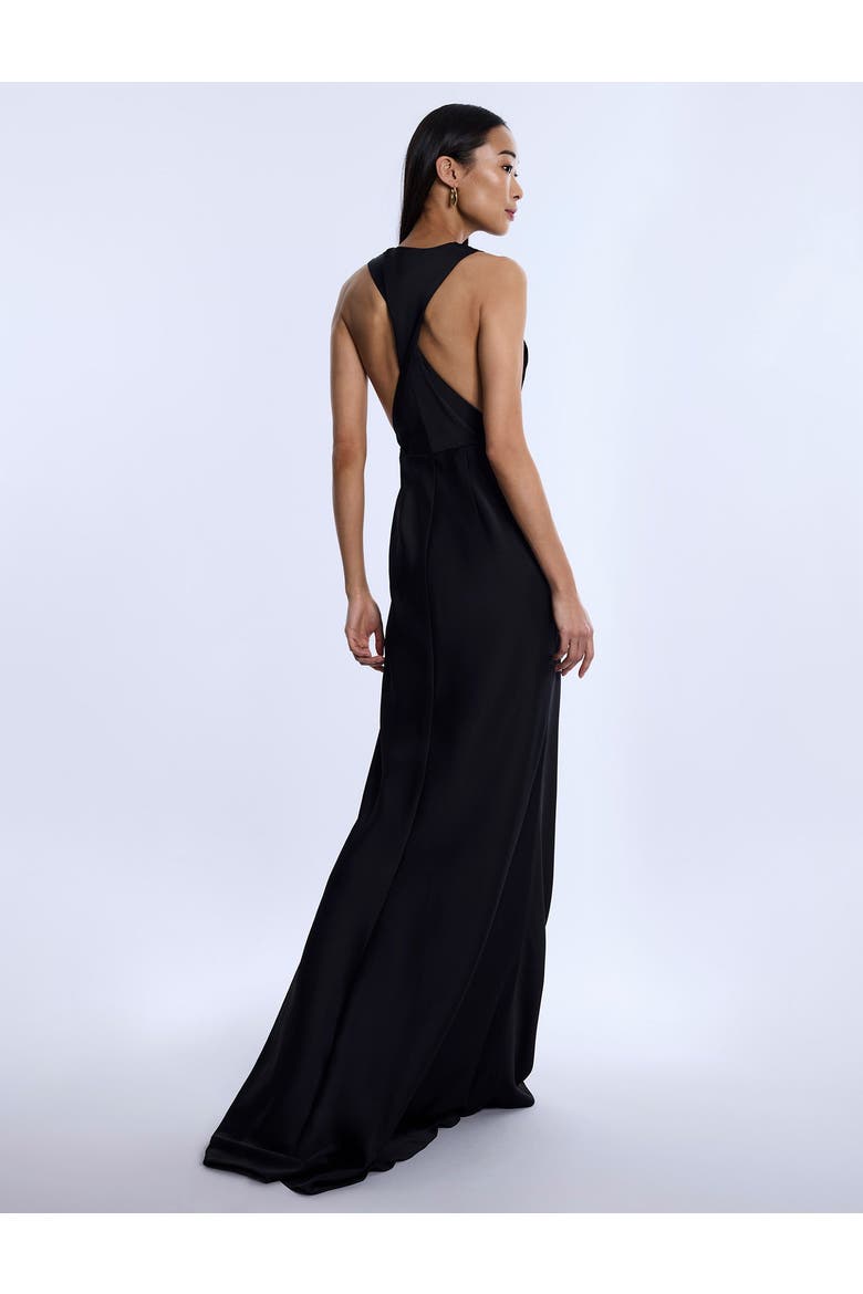 Cowl Neck Halter Gown, Alternate, color, Black