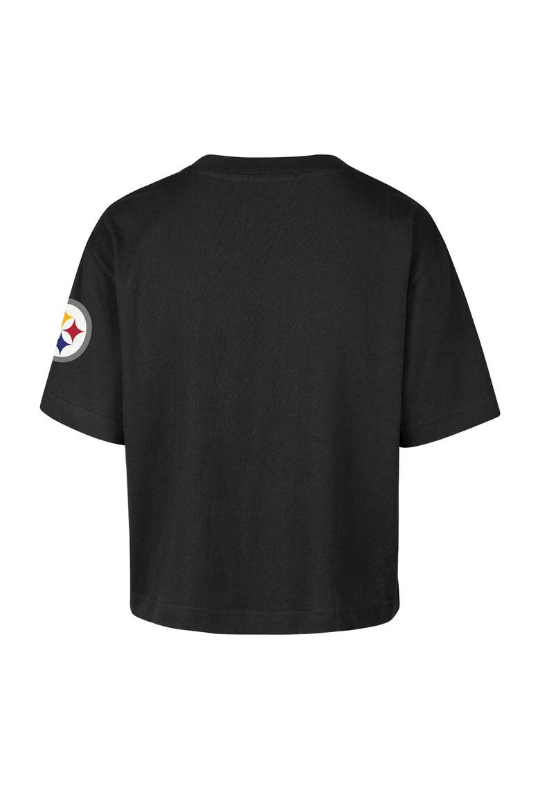 Women's '47 Black Pittsburgh Steelers Call Out Reed City T-Shirt, Alternate, color, Black