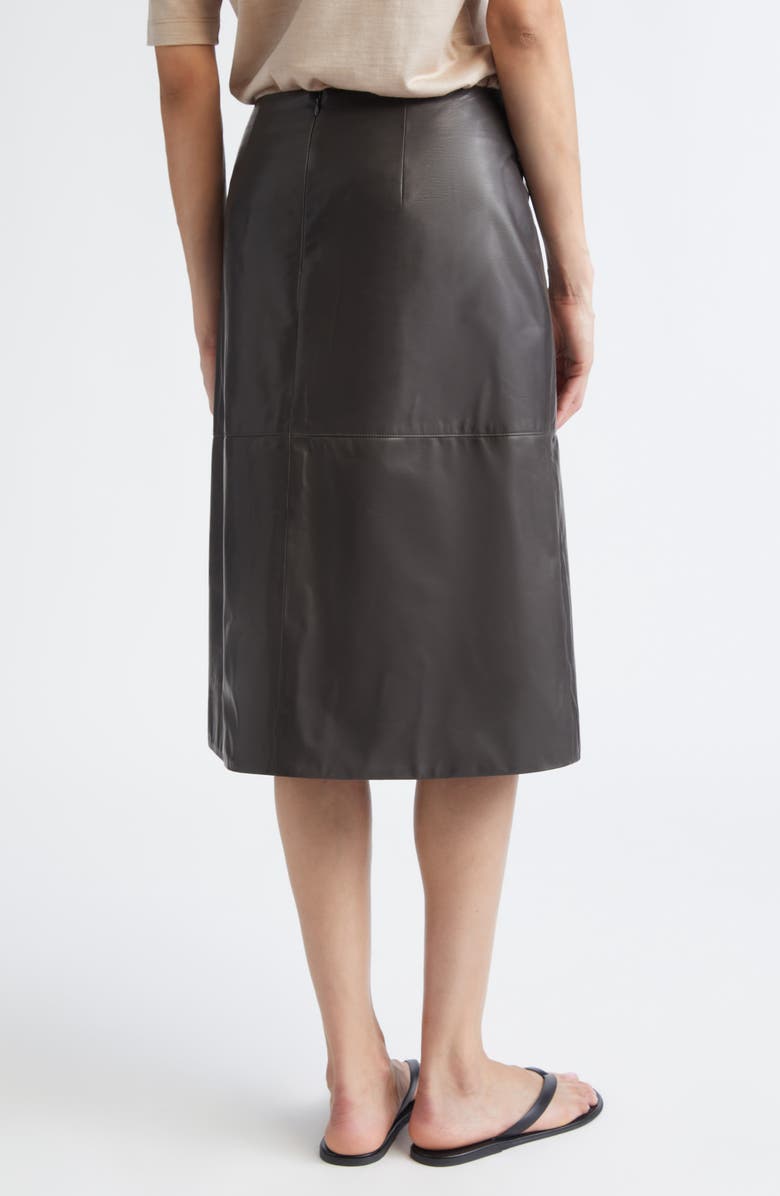 PARTOW Broome Leather Skirt, Alternate, color, Charcoal
