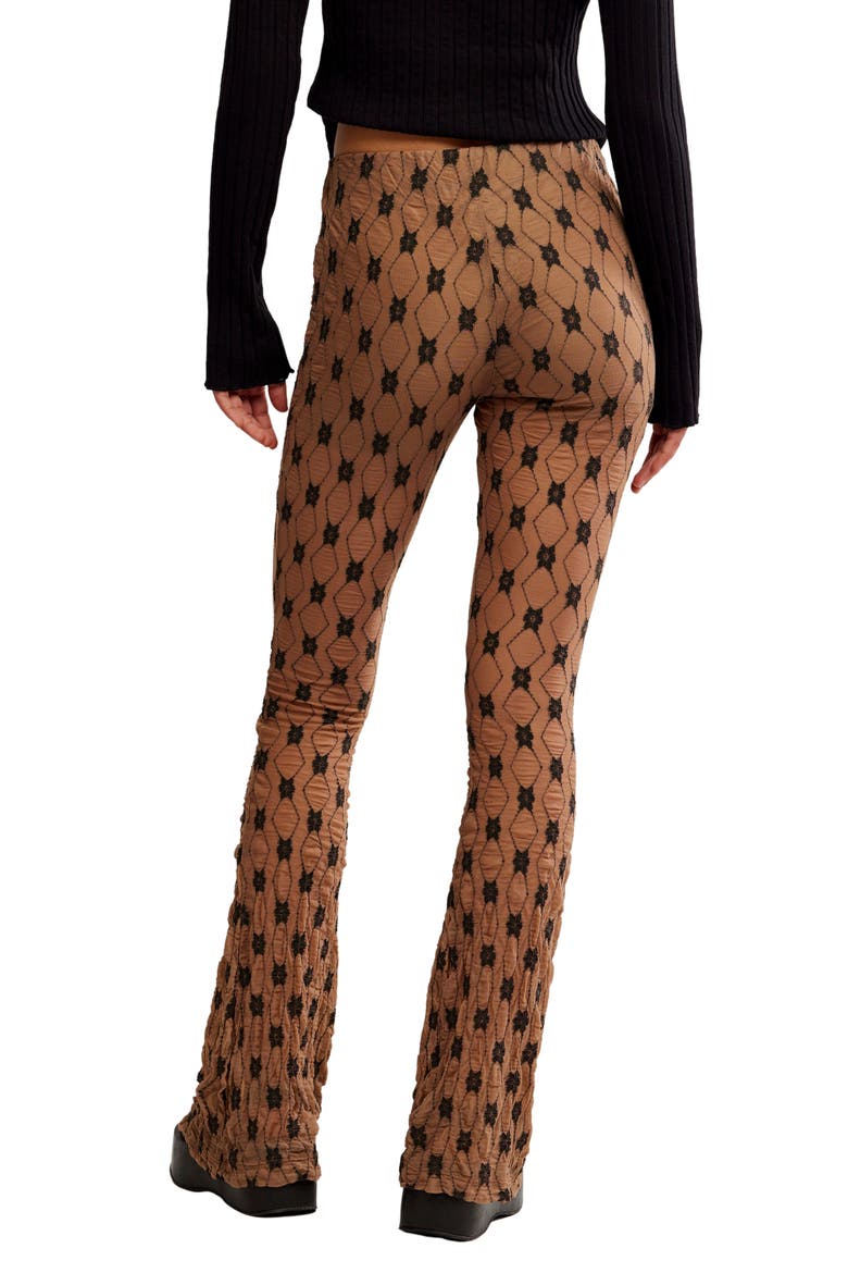 Margo Lace Overlay Flare Pants, Alternate, color, WOODSMOKE