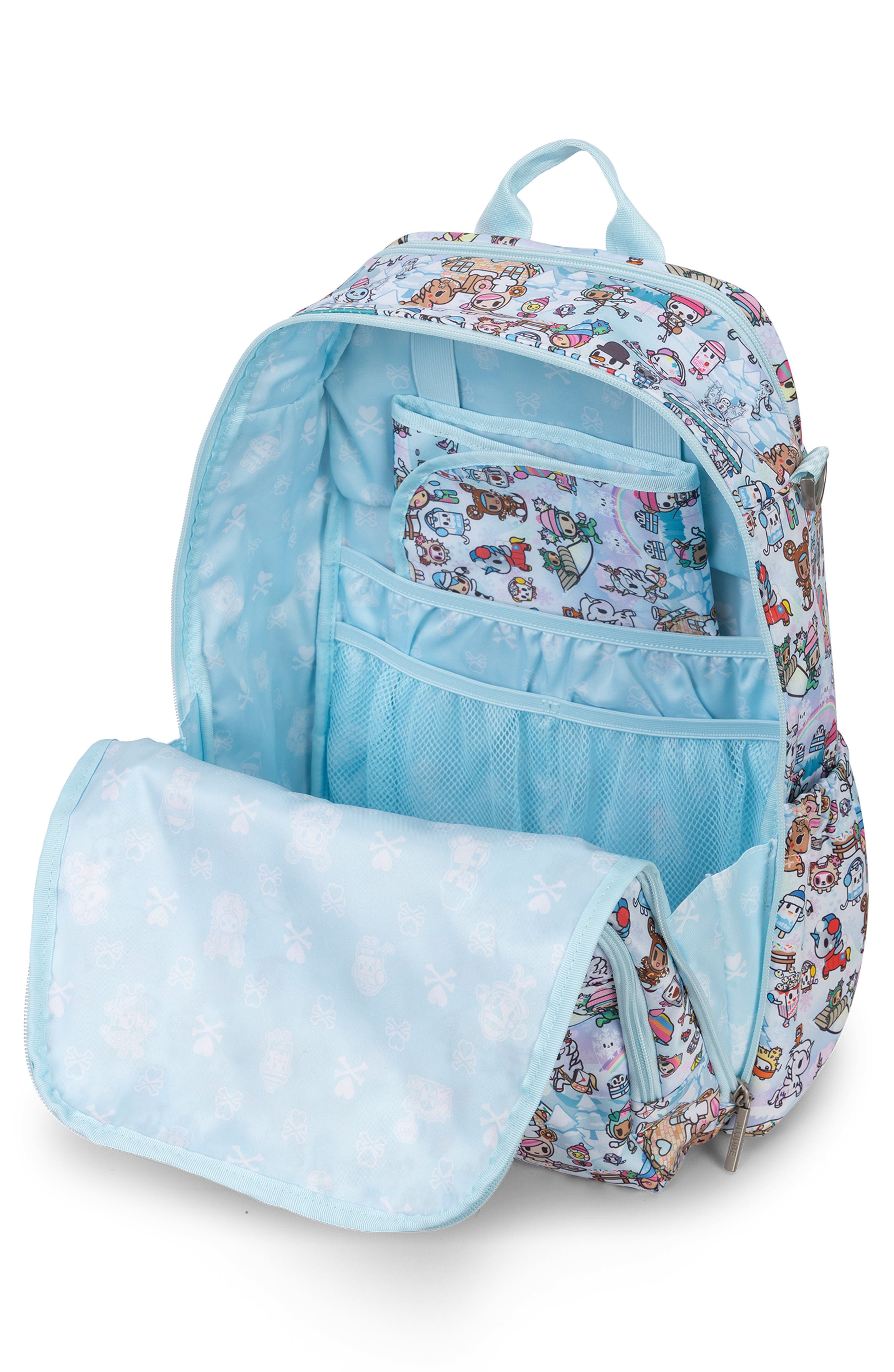 JuJuBe Zealous Water Resistant Diaper Backpack, Alternate, color, Tokidoki Snow Day