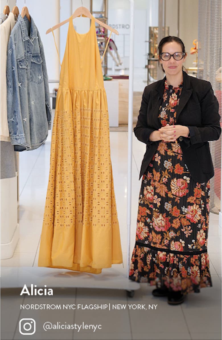 Blair Cotton Eyelet Maxi Halter Dress, sales video thumbnail