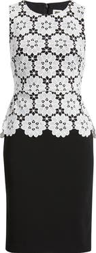 Anne Klein Mixed Media Sheath Dress