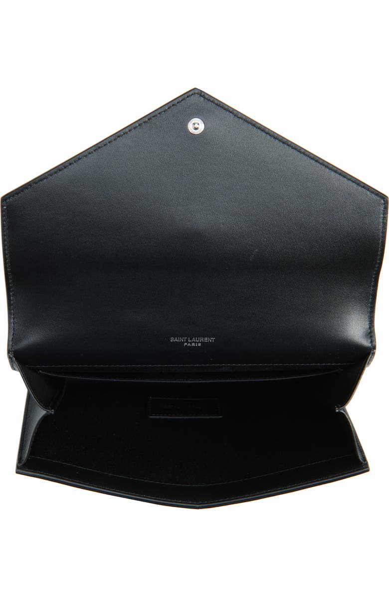 Saint Laurent Cassandre Snakeskin Embossed Patent Leather Envelope Clutch, Alternate, color,