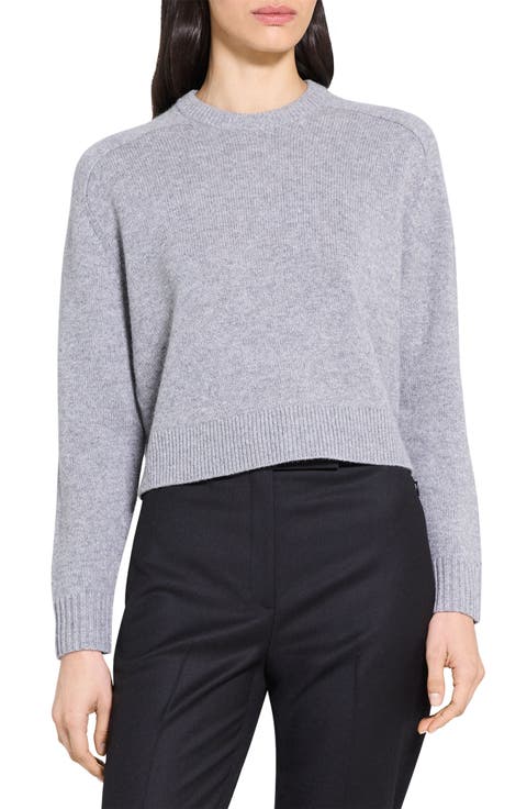 Cashmere Crewneck Crop Sweater