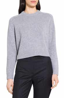 Theory Cashmere Crewneck Crop Sweater