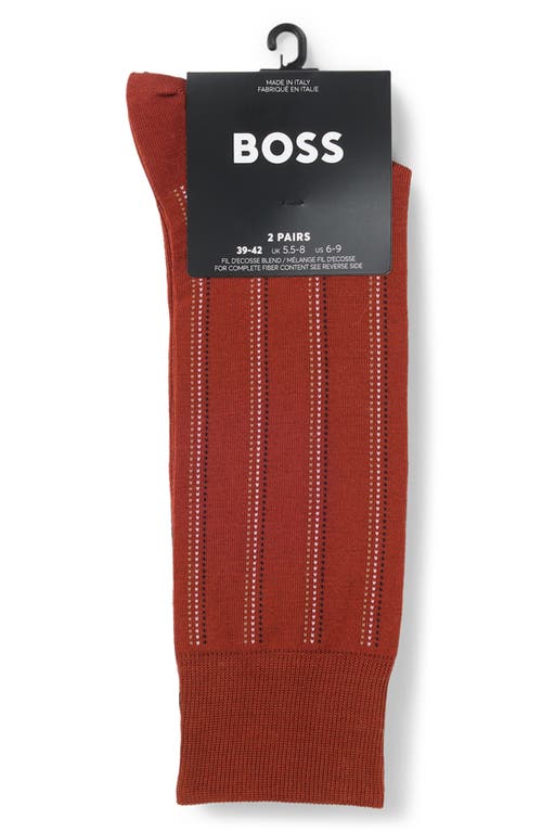 HUGO BOSS BOSS ASSORTED 2-PACK SOLID & STRIPE COTTON BLEND SOCKS 
