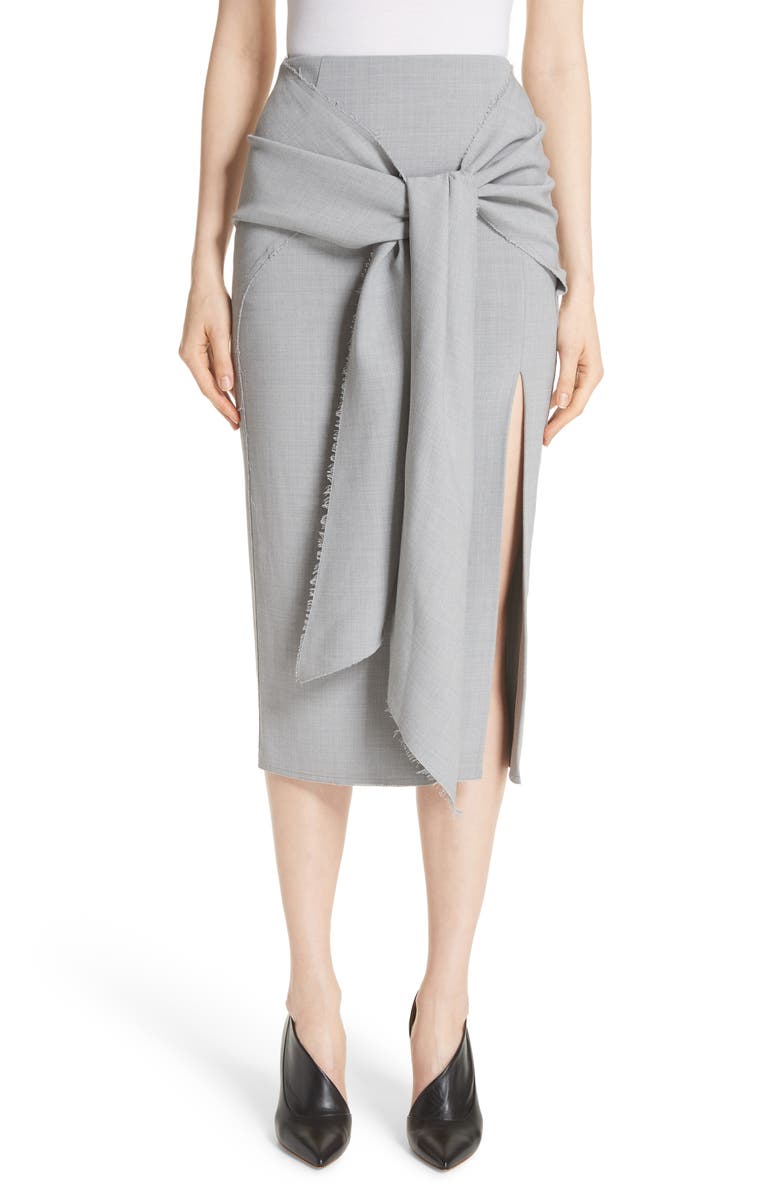 JASON WU Raw Hem Tie Front Skirt, Main, color,