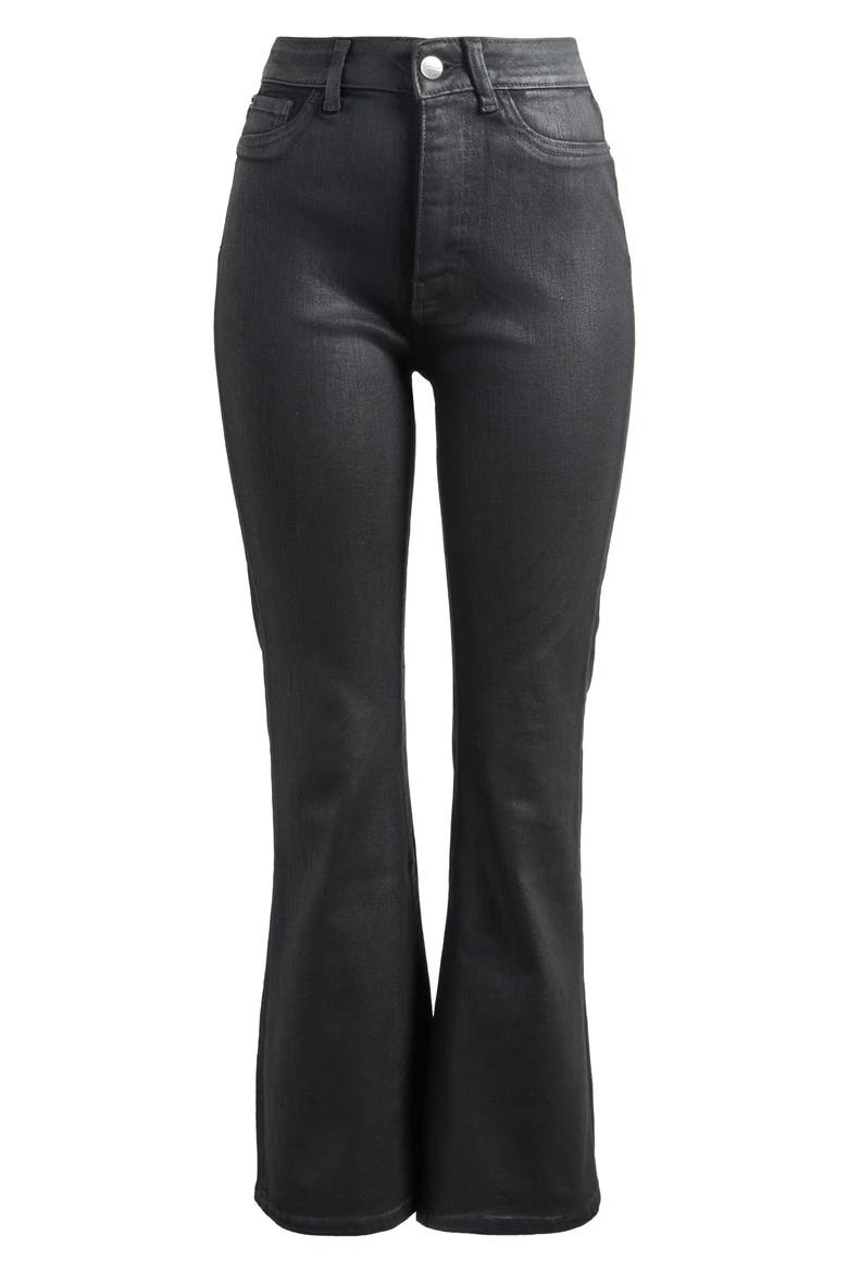 NAO Coated High Waist Bootcut Jeans, Alternate, color, COATED NOIR
