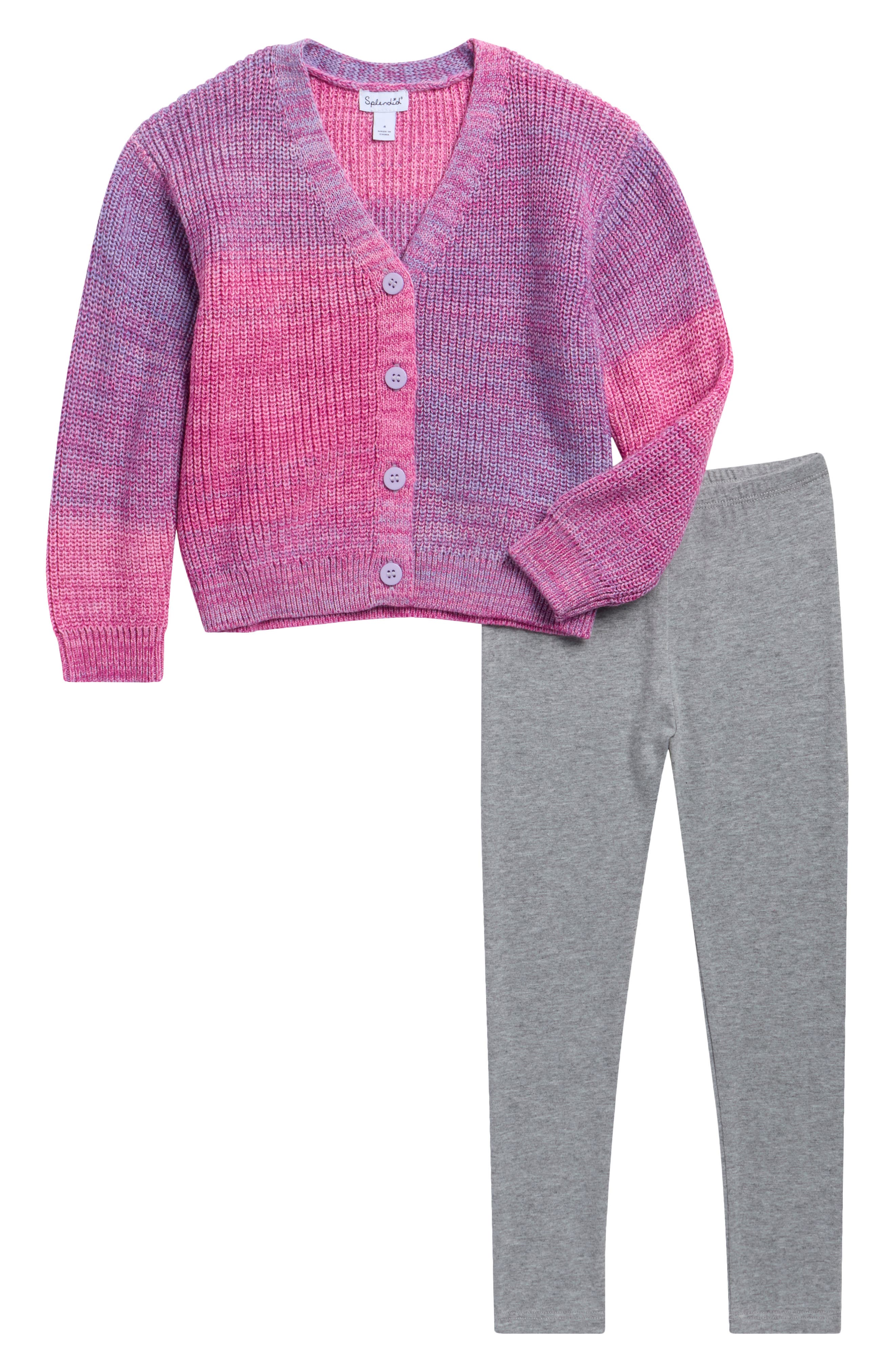 Kids' Sunset Marbled Cardigan & Leggings Set