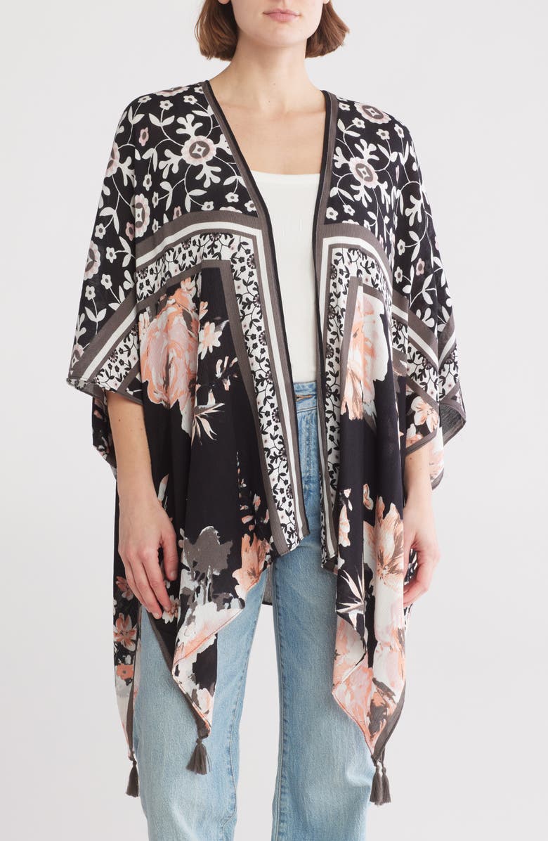 Vince Camuto Rambling Rose Topper, Main, color, Black Neutral