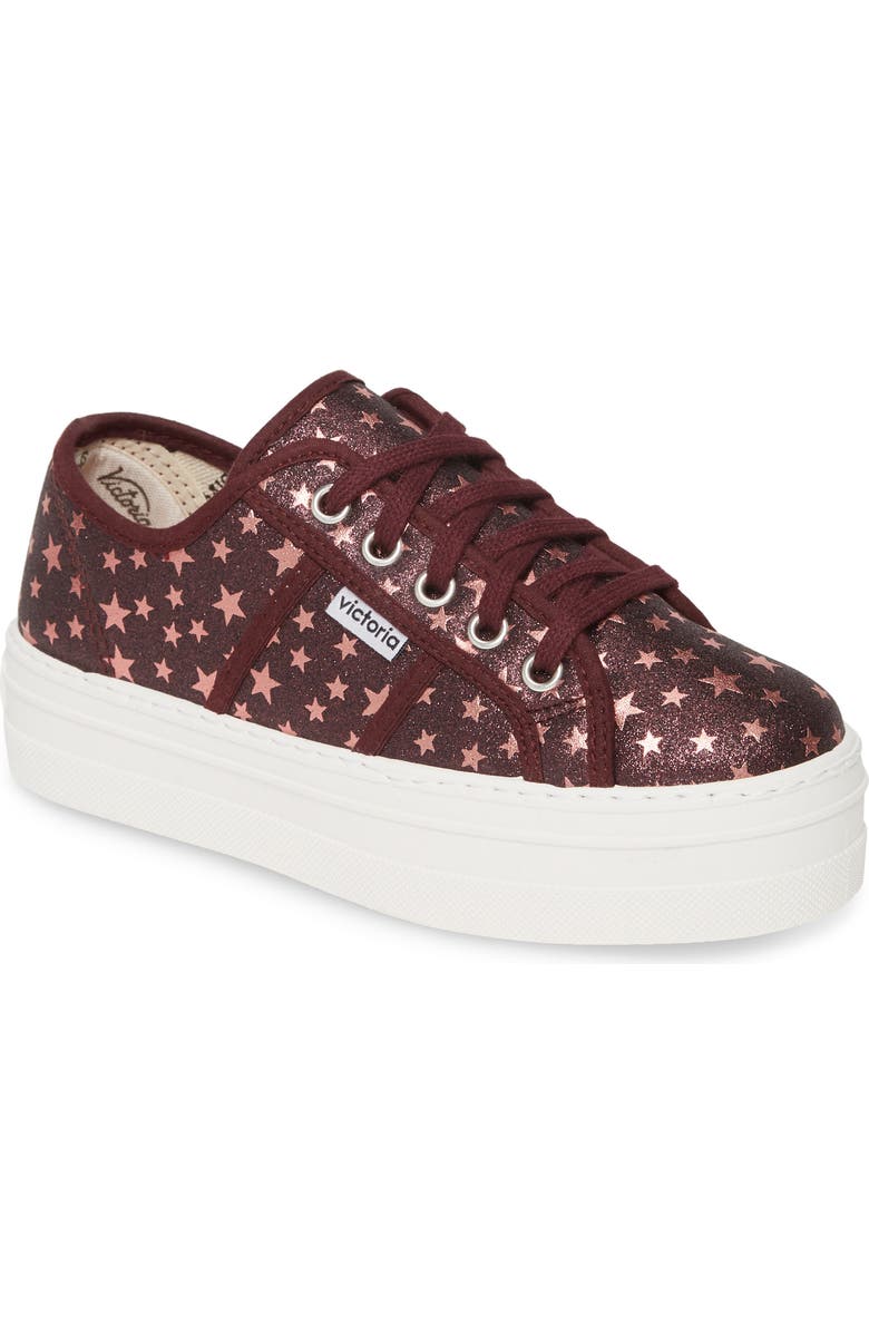Victoria Shoes Barcelona Sparkle Platform Sneaker, Main, color,
